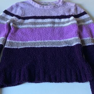 Purple striped cozy sweater